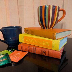 Decorative Books for styling - Set of 3 in warm colors (red, orange, & yellow)